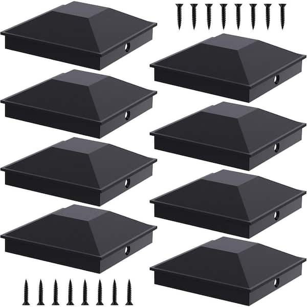 Afoxsos 4x4 Sturdy Waterproof Plastic Fence Post Caps Frosted Finishing Touch for Wood Posts Easy 8-Pack Cable Railing Sytem