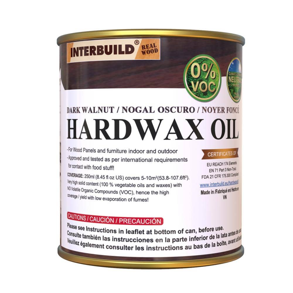 Interbuild 8.5 fl. oz. Dark Walnut hardwax Wood Oil Stain