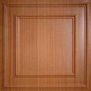 Cambridge Faux Wood-Caramel 2 ft. x 2 ft. Lay-in or Glue-up Ceiling Panel (Case of 6)