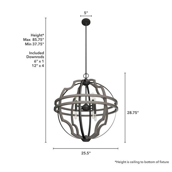 Hunter Stone Creek 8-Light Noble Bronze Transitional Globe LED Large Hanging Pendant Light