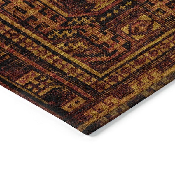 Chantille Machine Washable Indoor/Outdoor Abstract ACN1920 Paprika 5 ft. x 7 ft. 6 in. Area Rug