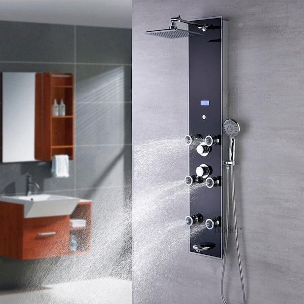 Buy 51 in. 6-Jet Full Body Shower System Panel with Rainfall Shower ...