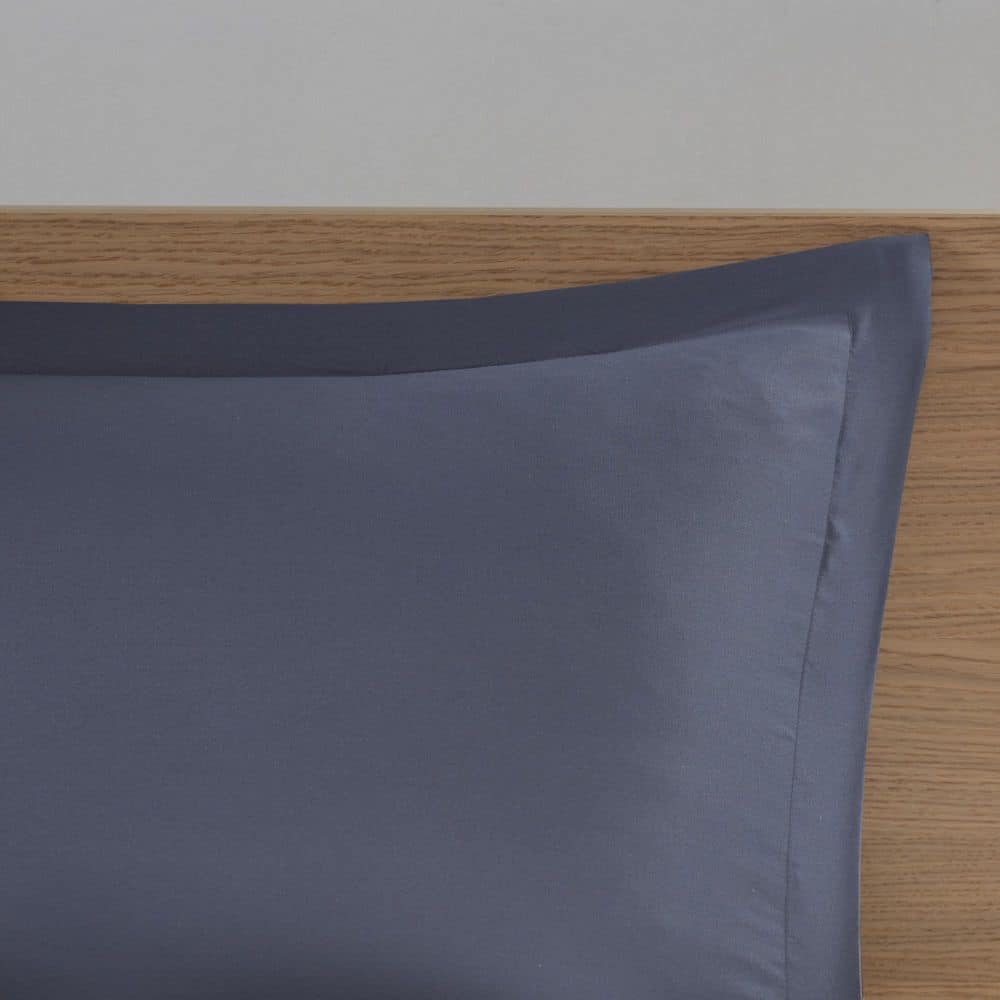 Twin Blue Striped Polyfill Comforter and Sheet Set