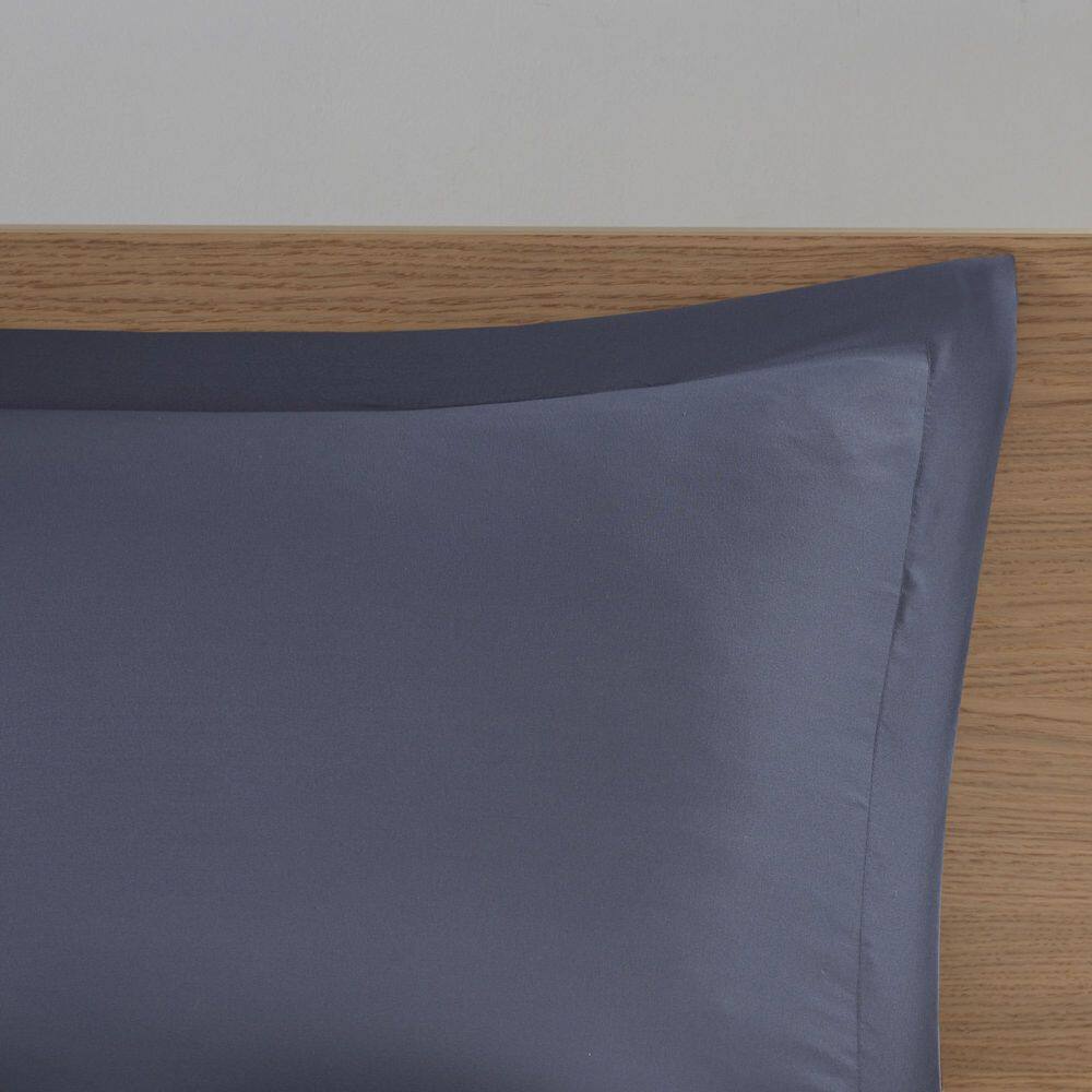 Eddie Striped Blue Microfiber Full Comforter and Sheet Set