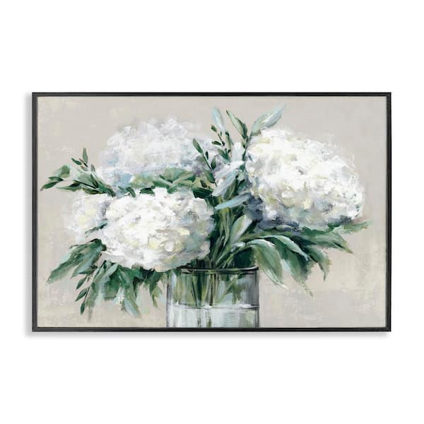 Stupell Industries Full Hydrangeas in White by Alex Black Black Framed Nature Giclee Art Print 20 in. x 30 in.