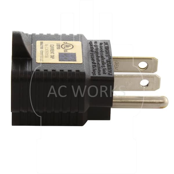4-in-1 15 Amp Household AC Plug to 20 Amp T Blade Adapter,5-15P to 5-20R,5-15P 