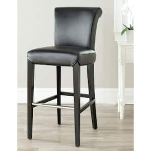 Seth 29.3 in. Black Cushioned Bar Stool