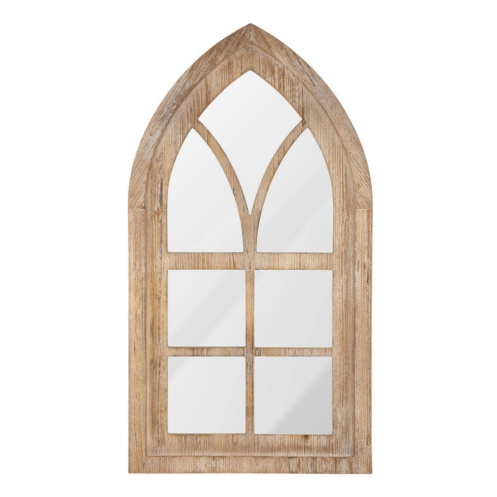 Rustic Arch Full-Length Natural Wood Wall Mirror 40"x22"