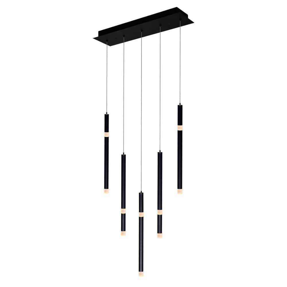 Flute 5 Light LED Chandelier With Black Finish price history on PriceWatchPro