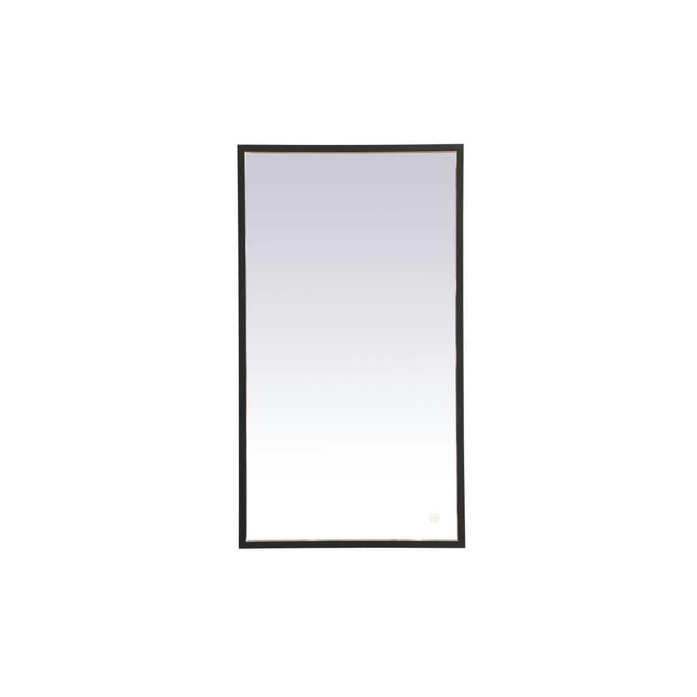 Timeless Home 20 in. W x 36 in. H Aluminum Black LED Mirror