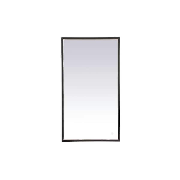Unbranded Timeless Home 20 in. W x 36 in. H Aluminum Black LED Mirror