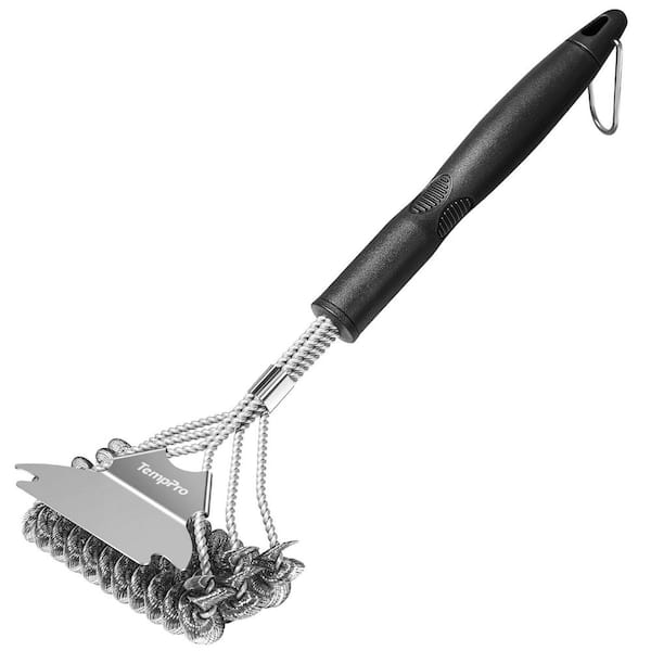 Grill Brush and Scraper Bristle Free, 16 in, Stainless Steel Grill Grate Cleaner