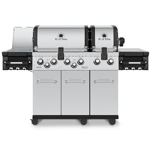 Regal S 690 PRO IR 6-Burner Propane Gas Grill in Stainless Steel with Infrared Side Burner and Rear Rotisserie Burner