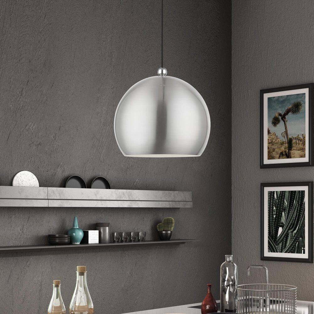 Stockton Brushed Nickel and Chrome Globe Pendant Light