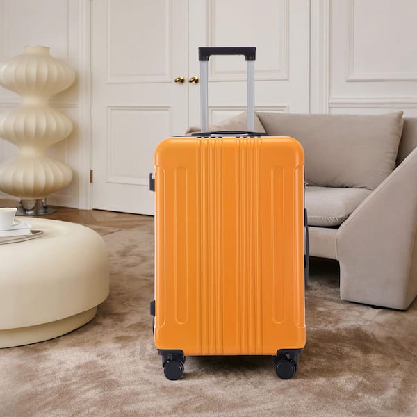 Tatahance 3-Piece Black & Orange ABS Hardside Spinner Luggage Set