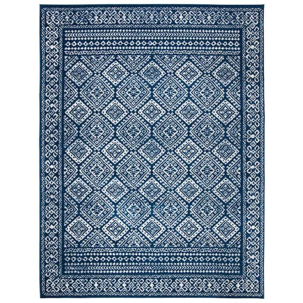 Tulum 12 ft. x 15 ft. Navy/Ivory Geometric Area Rug