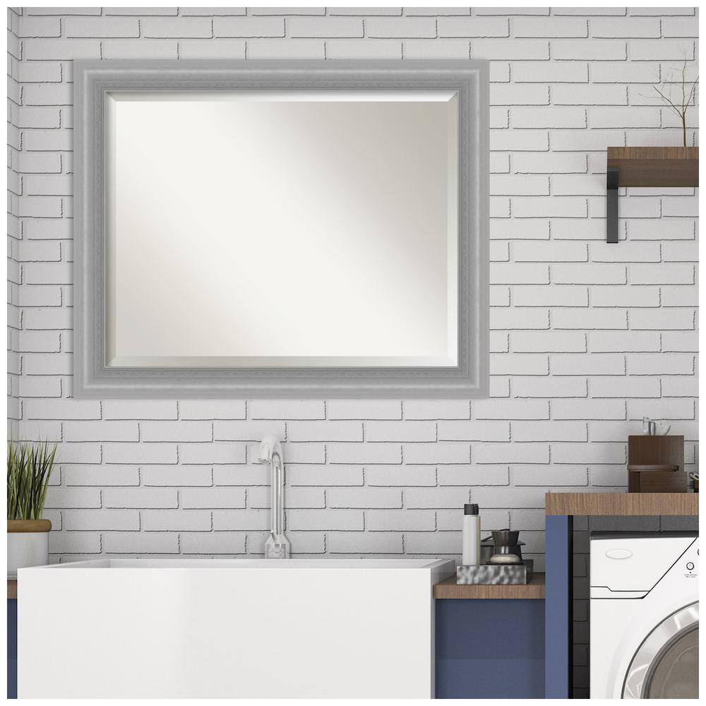 Peak Polished Nickel 32.5" x 26.5" Rectangular Silver Wall Mirror