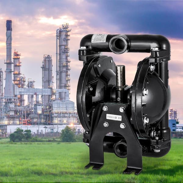 Air-Operated Double Diaphragm Pump 1 in. Inlet Outlet Nitrile Diaphragm Aluminum 35 GPM Max 120PSI 275.6 ft. Head Lift