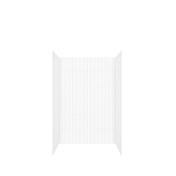 Novaline 36 x 48 x 72 Vertical Tile 4 piece Glue up Wall Kit in White