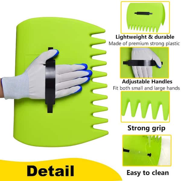 OGETFUUR Leaf Collecting Tool with 2 Pairs Gloves, Large Leaf