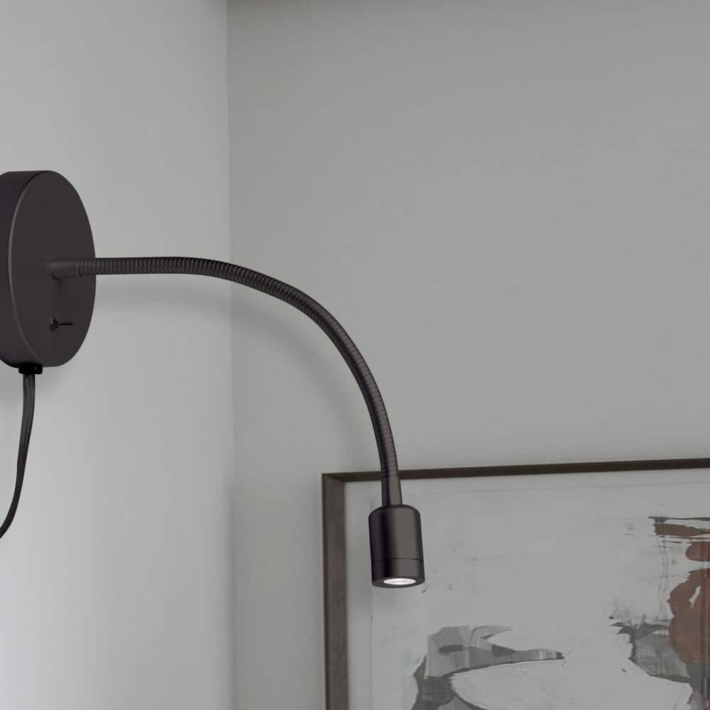 Modern Wynne Black and Silver 14.5" LED Wall Sconce