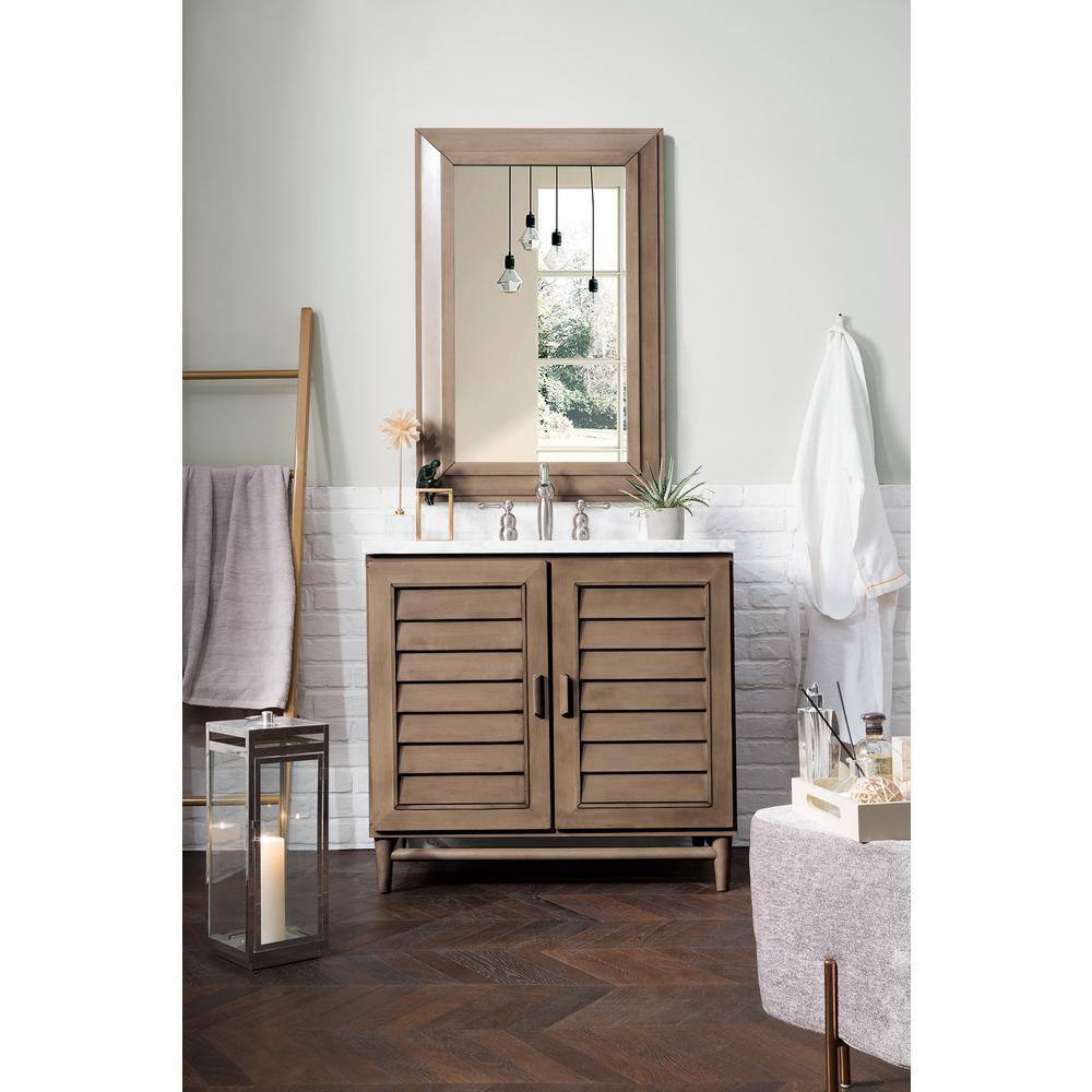 Portland 36" Whitewashed Walnut Single Bathroom Vanity
