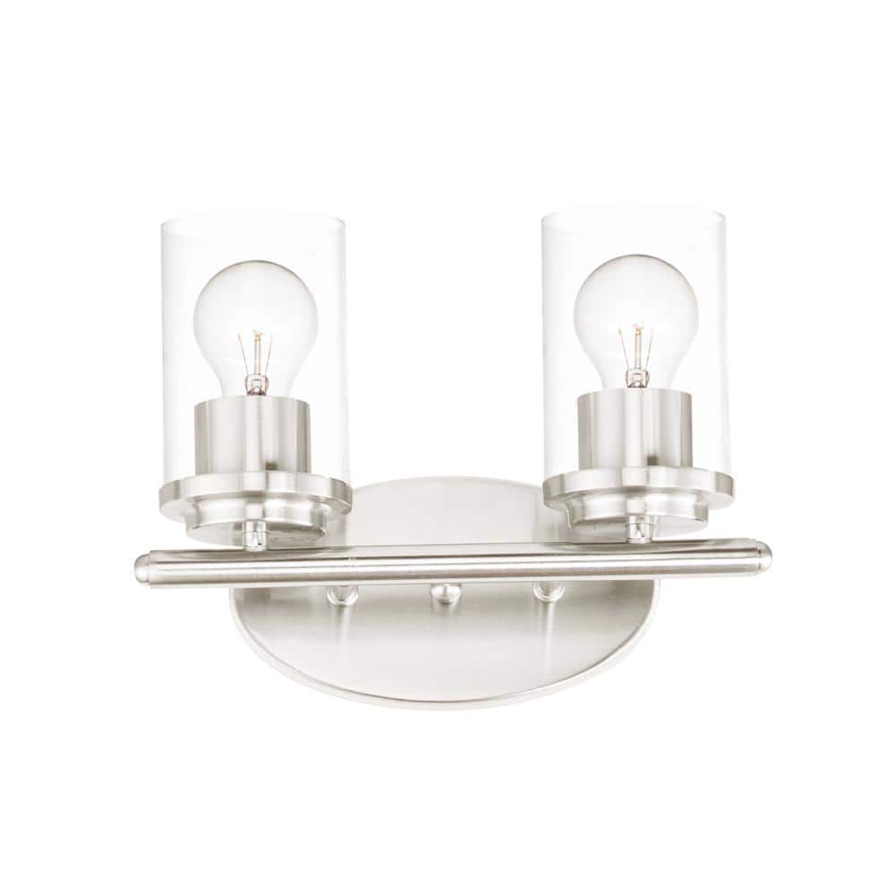 Corona 26.25 in. 2-Light Satin Nickel Bath Vanity Light price history on PriceWatchPro