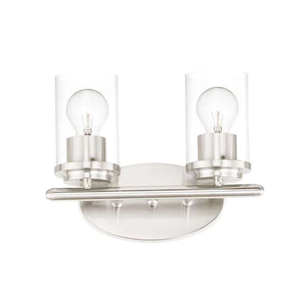 Maxim Lighting Corona 26.25 in. 2-Light Satin Nickel Bath Vanity Light