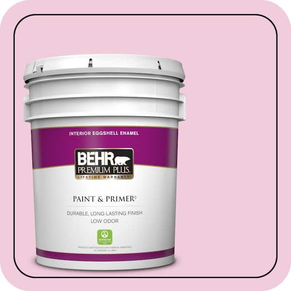 BEHR PREMIUM PLUS 5 gal. #P130-1 Piggy Bank Eggshell Enamel Low Odor Interior Paint & Primer