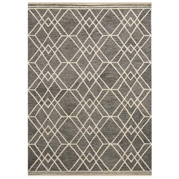 Vista 8 x 10 Khaki Geometric Pattern Area Rug for High Traffic Living Room Dining Room Bedroom