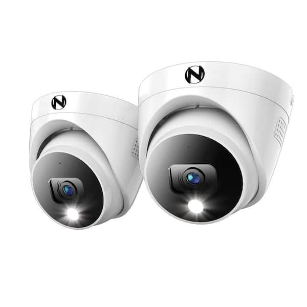 Night Owl 4K Wired Indoor/Outdoor Dome Spotlight Security Cameras with 2-Way Audio (2-Pack)