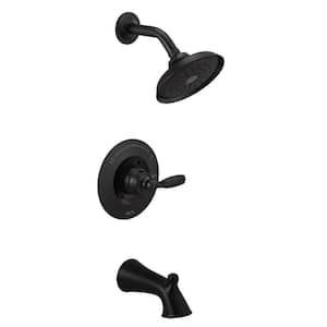 Woodhurst 1-Handle Wall Mount Tub and Shower Trim Kit in Matte Black (Valve Not Included)