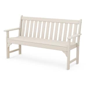 Vineyard 60 in. 3-Person Sand Plastic Outdoor Bench