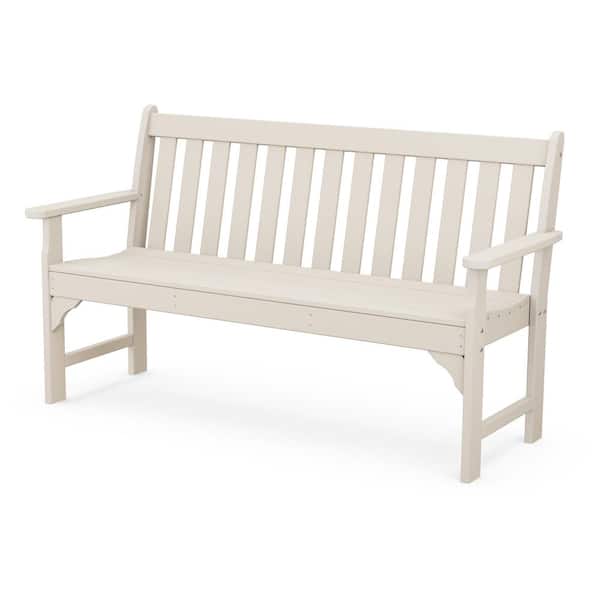POLYWOOD Vineyard 60 in. 3-Person Sand Plastic Outdoor Bench