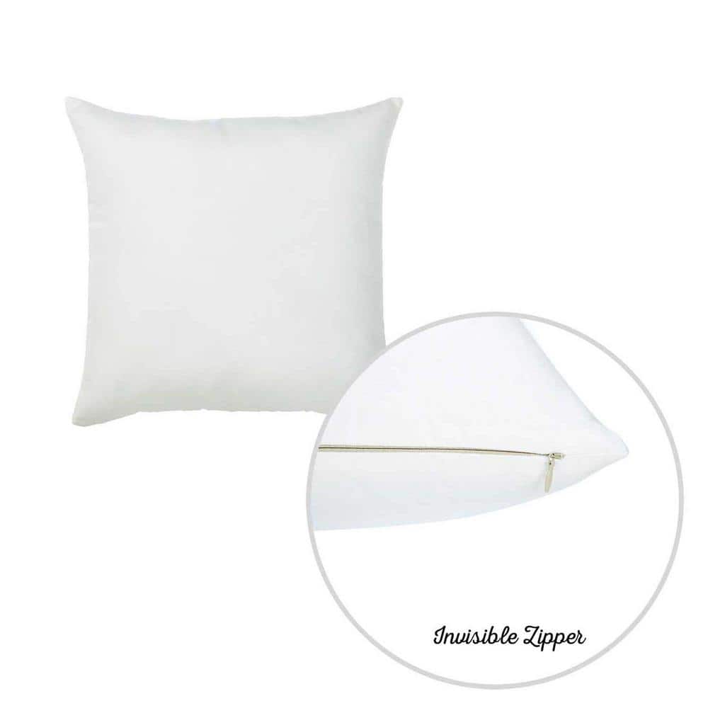 White Polyester Euro Square Pillow Cover Set of 4