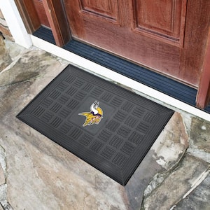 NFL Minnesota Vikings Black 19 in. x 30 in. Vinyl Outdoor Door Mat