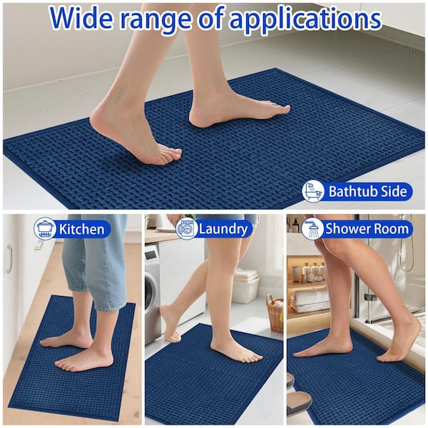 ilemong Bath Mat Quick Dry 15.7 in. x 23.6 in. Non-Slip Bathroom