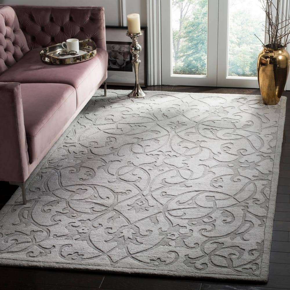 Gray Hand-Tufted Wool 6' x 9' Rectangular Area Rug