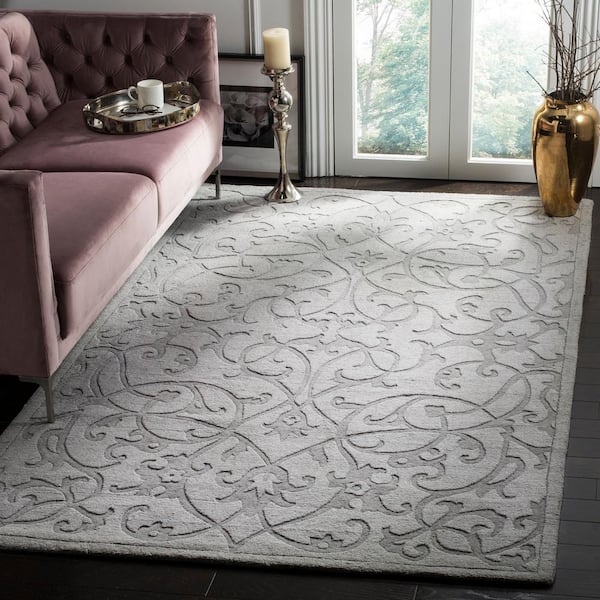 Impressions Gray 8 ft. x 11 ft. Border Area Rug