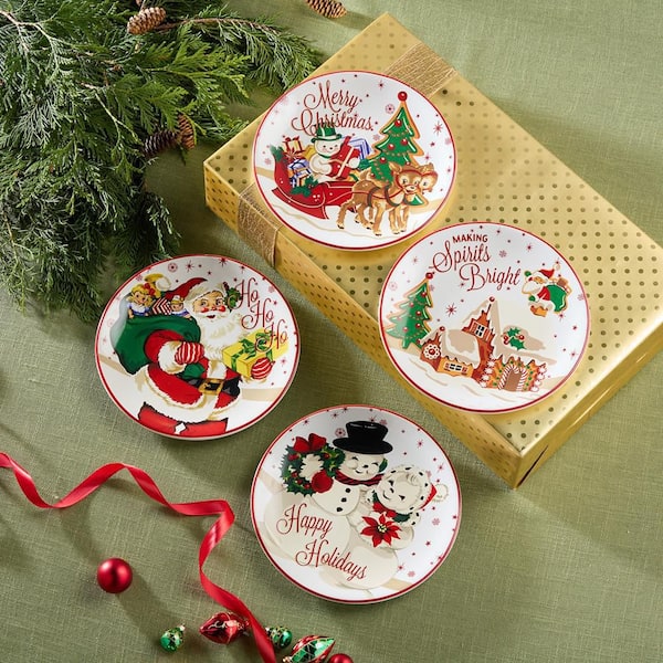 Certified International Santa's Retro Christmas Assorted Colors