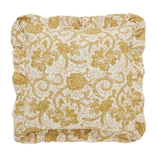 Dorset Gold Farmhouse Floral Cotton Euro Sham
