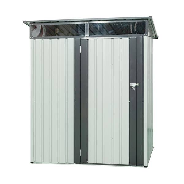 JimsMaison 5 ft. W x 3 ft. D Metal Shed with Door and Vents in White(15 sq. ft.)