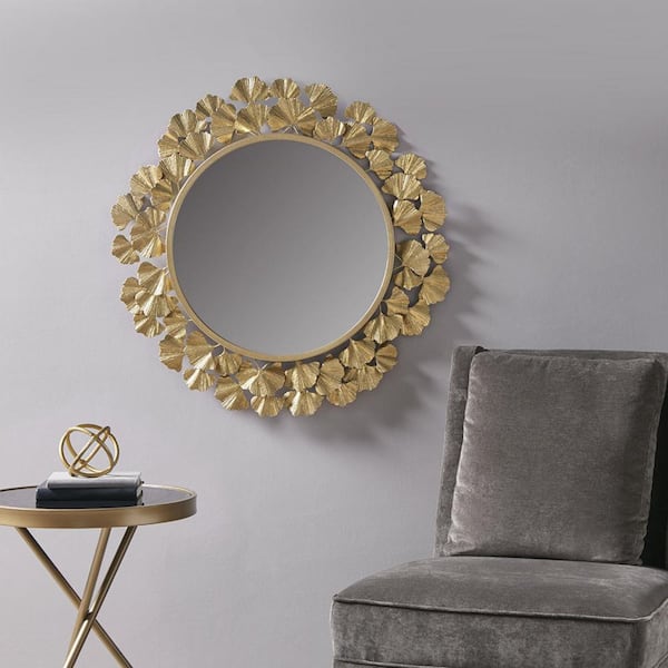 Miscool Anky 30.5 in. W x 30.5 in. H Iron Framed Round Decorative Accent Wall Mirror