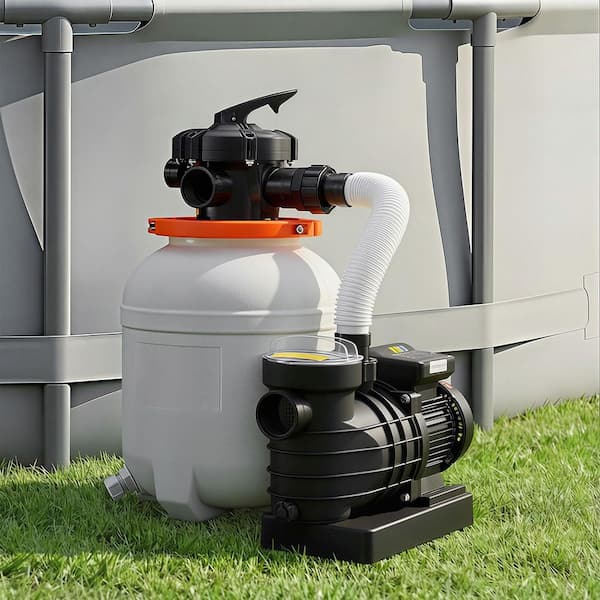 FlashPure 12 in. 0.5 HP Above Ground Pool Sand Filter Pump with Timer, 3000 GPH