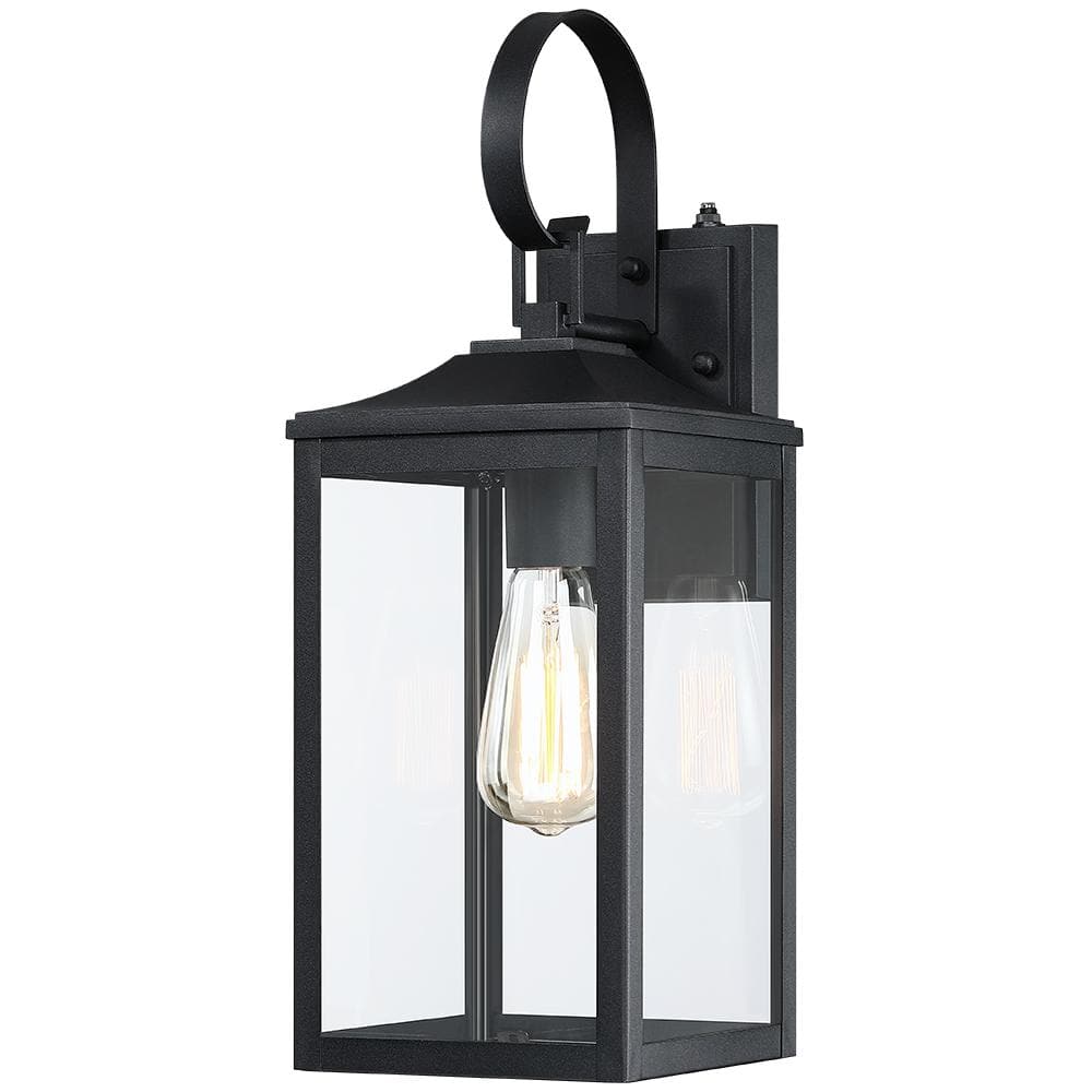 Citadel 1-Light 18 in. Dusk to Dawn Black Outdoor Wall Lantern Light price history on PriceWatchPro