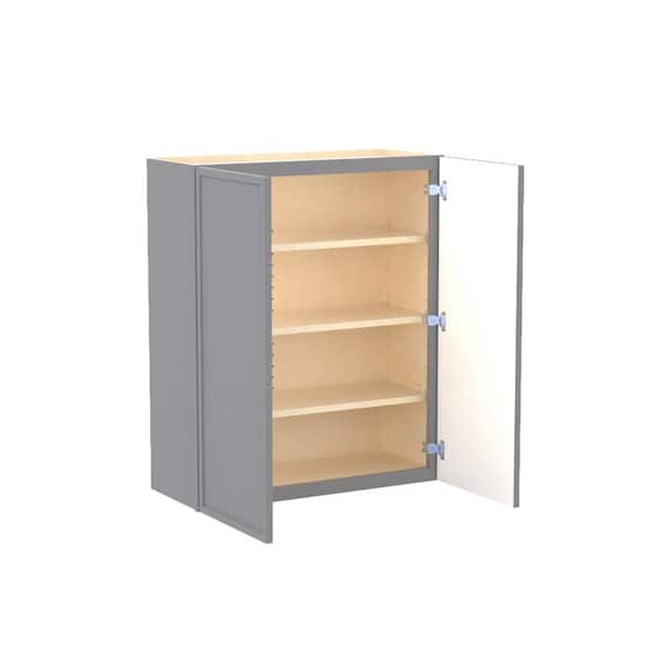 Franklin 30 in. W x 12 in. D x 36 in. H Assembled Plywood Wall Kitchen Cabinet in Veiled Gray with Soft Close