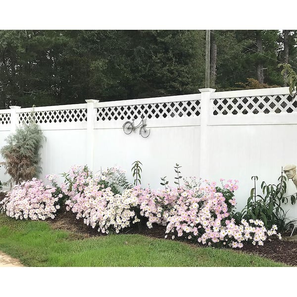 Weatherables 72 in. H x 212 ft. L Privacy Calgary White Vinyl Complete Fence Project Pack