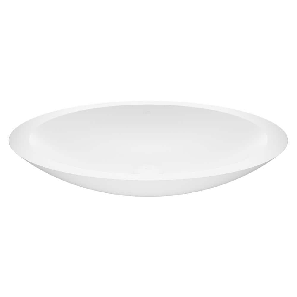Wisteria 23" White Stone Oval Vessel Sink