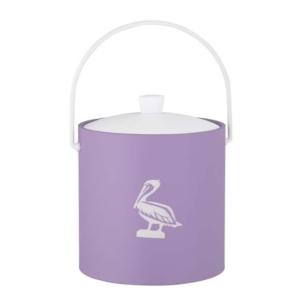 Kraftware PASTIMES Pelican 3 qt. Lavender Ice Bucket with Acrylic Cover