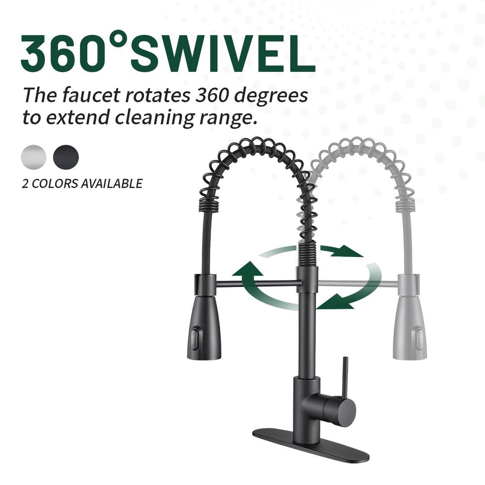 Matte Black Touchless High-Arc Kitchen Faucet with Pull-Out Spray